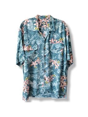 VTG 90s Men Tommy Bahama Classic Hawaiian Camp Shirt XL Kitsch Aloha Casual